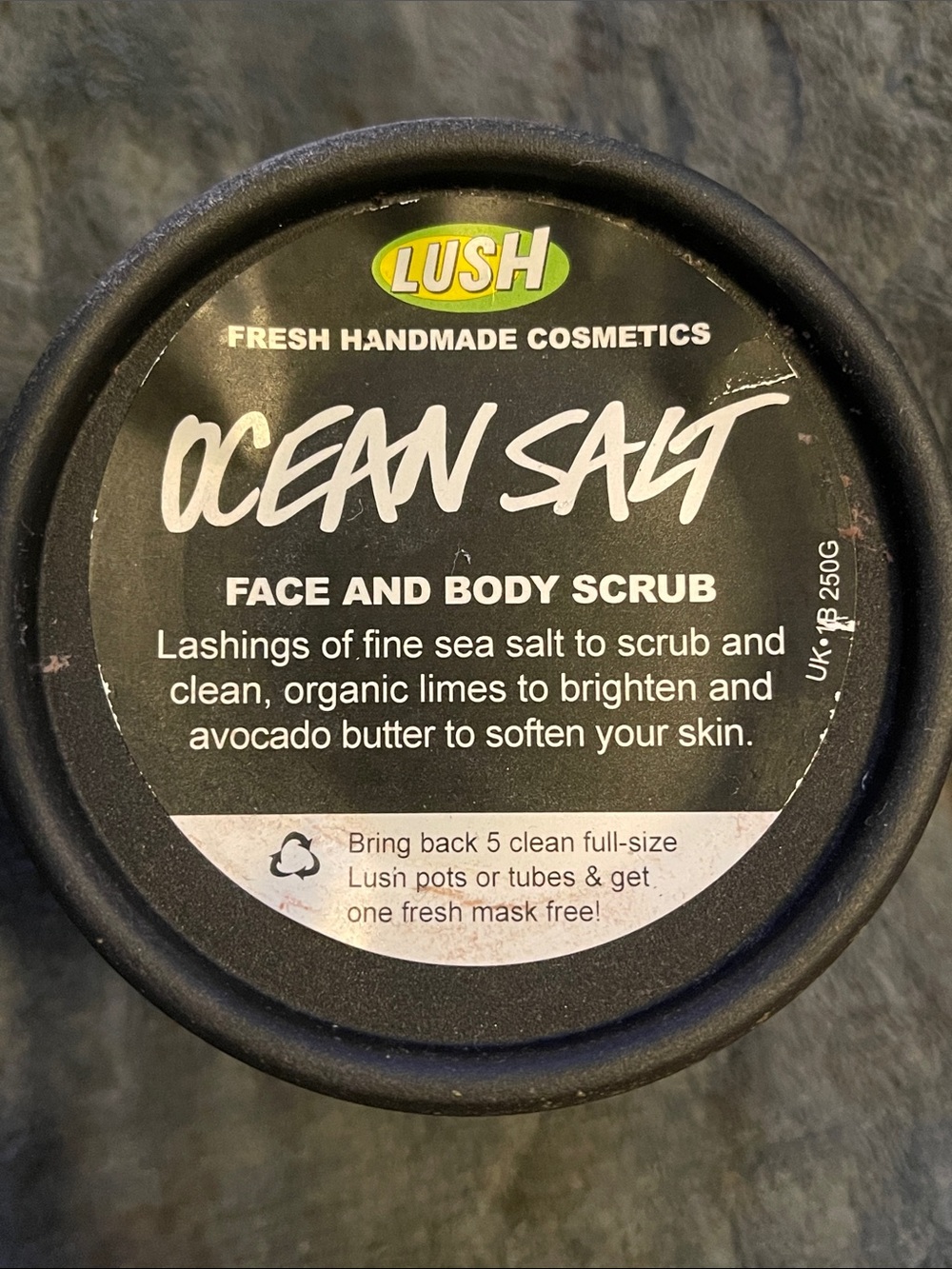Lush Ocean Salt Face and Body Scrub - Black